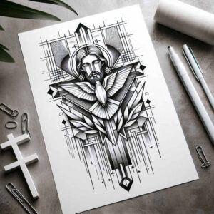 jesus tattoo design ideas clean fill faith for upper back