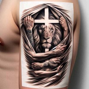 jesus tattoo design ideas Realism depth of field holy figure for back