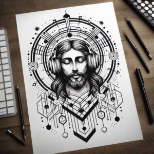 jesus tattoo design ideas matte-finish holy figure for knee