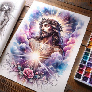 jesus tattoo design ideas clean lines holy figure meaning strength
