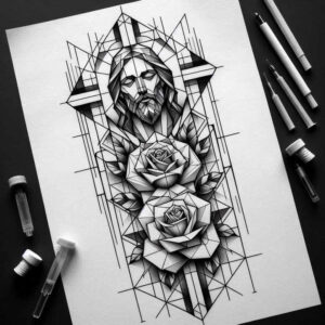 jesus tattoo design ideas natural blush peaceful for ankle