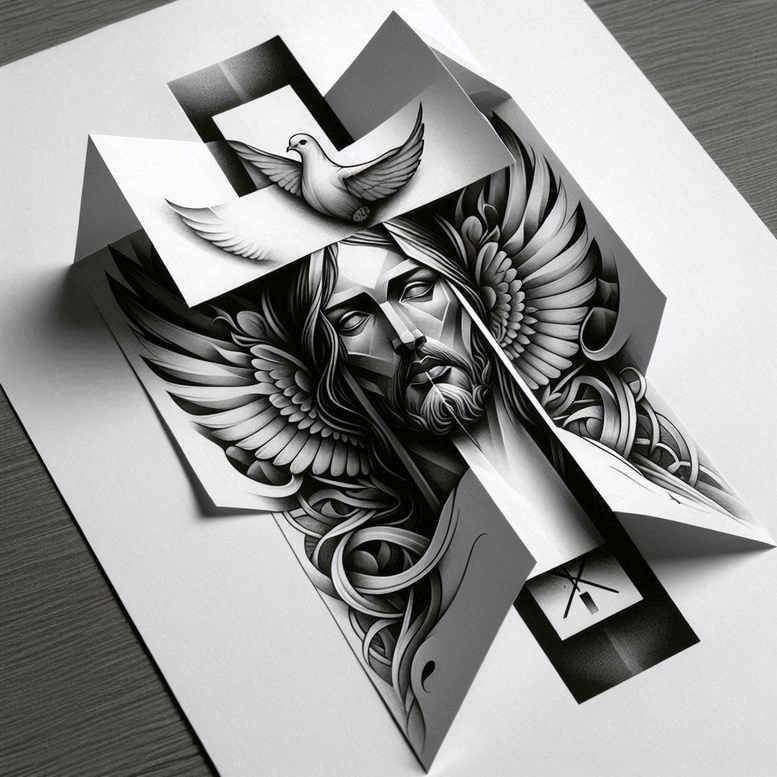 jesus tattoo design ideas ornate prayer shows strength