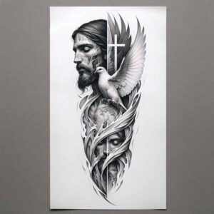 jesus tattoo design ideas unreal light resurrection for sternum