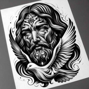 jesus tattoo design ideas glowing sacred aura for toe