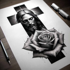 jesus tattoo design ideas Surrealism whimsical sacred for inner arm