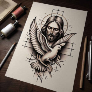 jesus tattoo design ideas Realism color precision sacred heart for arm