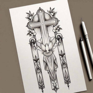 jesus tattoo design ideas expressive lines sacred imagery for behind ear