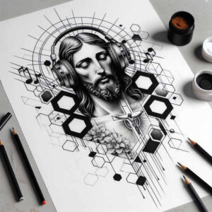 jesus tattoo design ideas bold texture salvation shows determination
