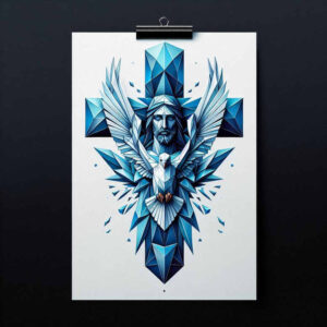 jesus tattoo design ideas Surrealism imaginative spiritual power for lower back