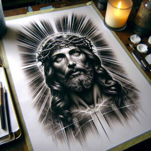 jesus tattoo design ideas macro spiritual strength shows endurance