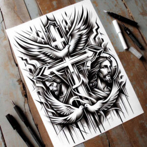 tattoos-with-soft-color – tattoo design ideas free ai generated – abstract – for-biceps – Gallery: other-delicate-inkby-ai