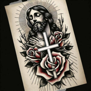 shadow-and-light-rose-tattoo – tattoo design ideas free ai generated – plain-tattoo – for-knee – Gallery: roses-inkby-ai