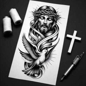 love-motif-wings-tattoo – tattoo design ideas free ai generated – neotraditional-modern-classic – for-ribs – Gallery: wings-inkby-ai