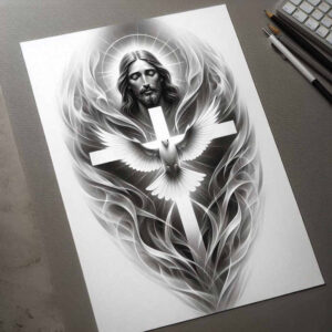 spirituality-symbol-wings-tattoo – tattoo design ideas free ai generated – realism-natural-color-palette – for-upper-chest – Gallery: wings-inkby-ai