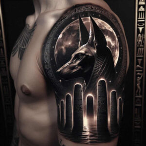 anubis-ritual-fine-lines-for-forearm – tattoo design ideas free ai generated – Gallery: anubis-inkby-ai