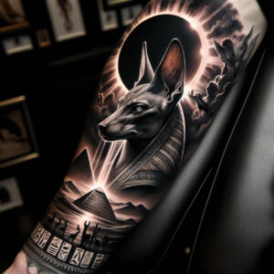 egyptian-god-of-death-anubis-natural-look-for-lower-back – tattoo design ideas free ai generated – Gallery: anubis-inkby-ai