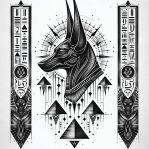 anubis-necropolis-digital-realism-for-wrist-side – tattoo design ideas free ai generated – Gallery: anubis-inkby-ai