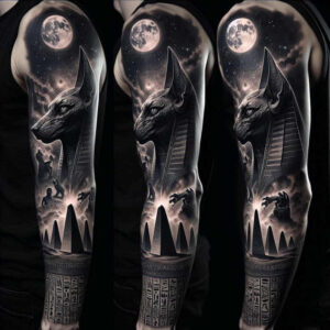 anubis-deity-depth-realism-for-thigh – tattoo design ideas free ai generated – Gallery: anubis-inkby-ai