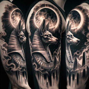 anubis tattoo design ideas Surrealism unreal funerary for hip