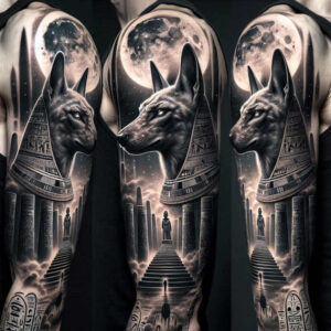 anubis tattoo design ideas decorative flourishes mystic for upper chest