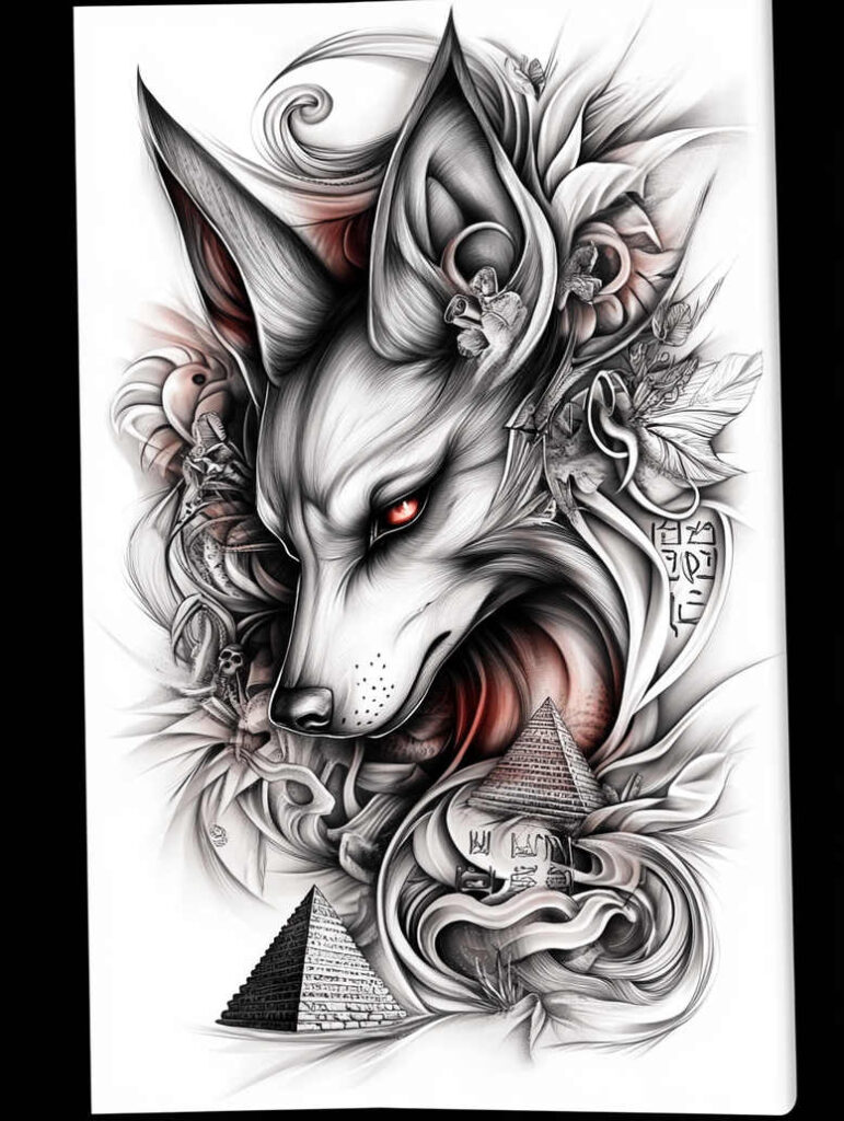 anubis tattoo design ideas Realism light play sacred for shoulder