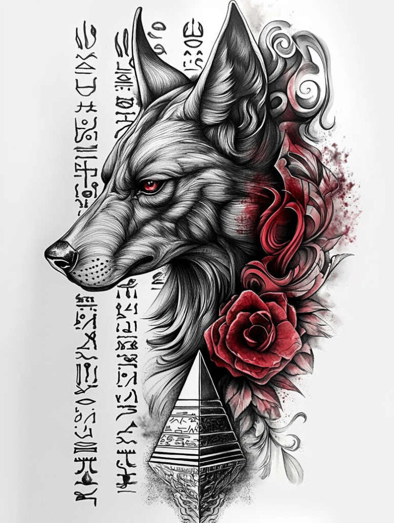 anubis tattoo design ideas Realism realistic proportions watcher for inner arm