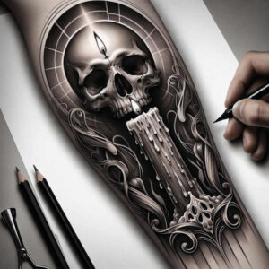 candle-illumination-real-life-shading-for-upper-back – tattoo design ideas free ai generated – Gallery: candles-inkby-ai