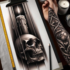 candlelit-room-precise-anatomy-for-upper-back – tattoo design ideas free ai generated – Gallery: candles-inkby-ai