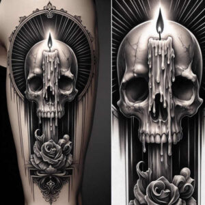 candlelit-room-emotional-realism-for-outer-arm – tattoo design ideas free ai generated – Gallery: candles-inkby-ai