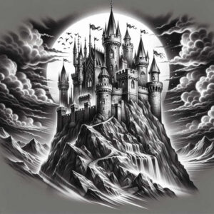 castles-wraith-refined-lines – tattoo design ideas free ai generated – Gallery: castles-inkby-ai
