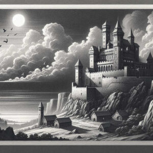castle-watchtower-eerie-optical-depth – tattoo design ideas free ai generated – Gallery: castles-inkby-ai
