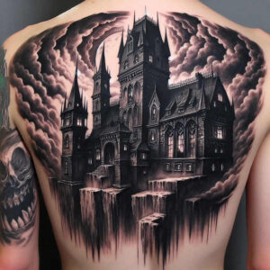 fortress-defense-torment-high-resolution-tattoo – tattoo design ideas free ai generated – Gallery: castles-inkby-ai
