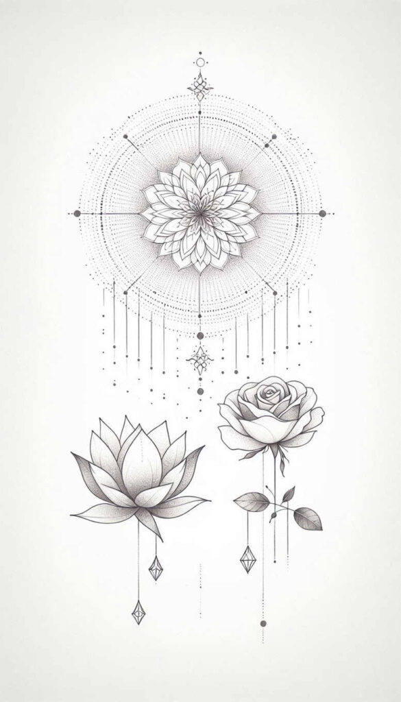 fine-jewelry-tattoo-uncluttered-for-lower-thigh – tattoo design ideas free ai generated – Gallery: chains-inkby-ai