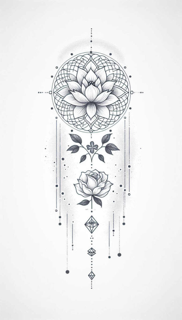 delicate-necklace-elemental-for-back-shoulder – tattoo design ideas free ai generated – Gallery: chains-inkby-ai