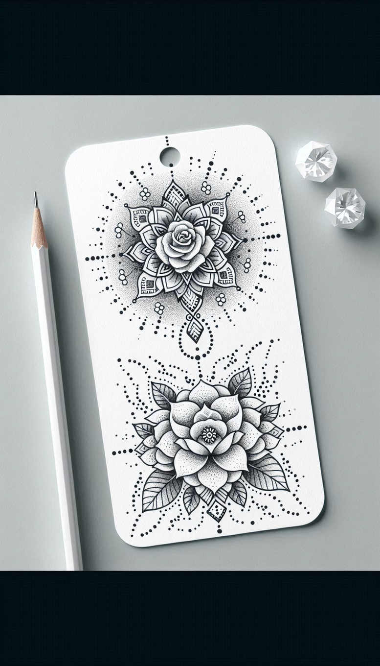chains tattoo design ideas dotwork intertwined loops for back