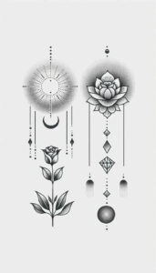chains tattoo design ideas no shading shadowed links stands for courage