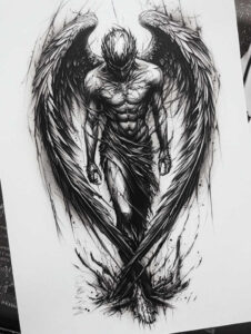 fantasy-figure-glowing-edges-airy-touch – tattoo design ideas free ai generated – Gallery: characters-inkby-ai