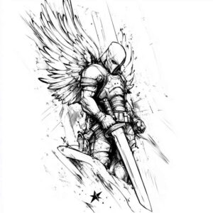 heroine-soft-highlights-single-line – tattoo design ideas free ai generated – Gallery: characters-inkby-ai