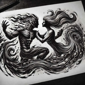 figure-contour-depth-illusion-outline-only – tattoo design ideas free ai generated – Gallery: characters-inkby-ai