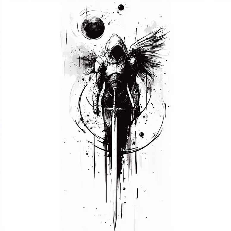characters tattoo design ideas Surrealism dreamscape dramatic shading for wrist side