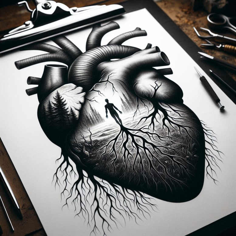 characters tattoo design ideas fluid motion unique identity represents endurance