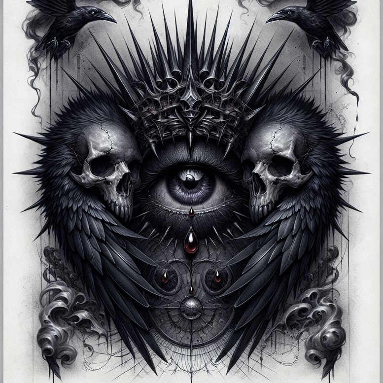 background-mask – tattoo design ideas free ai generated – noir – for-back-of-neck – Gallery: cover-up-inkby-ai