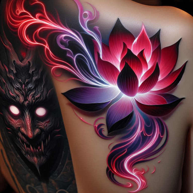 blackout – tattoo design ideas free ai generated – spectral – for-outer-arm – Gallery: cover-up-inkby-ai