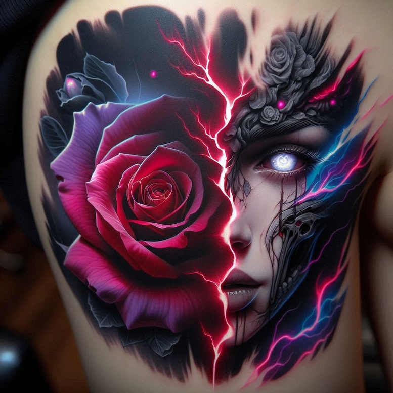 bold-motifs – tattoo design ideas free ai generated – abyss – for-lower-thigh – Gallery: cover-up-inkby-ai