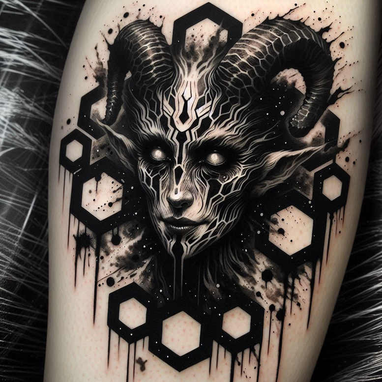 bold-shading – tattoo design ideas free ai generated – bizarre – for-knee – Gallery: cover-up-inkby-ai