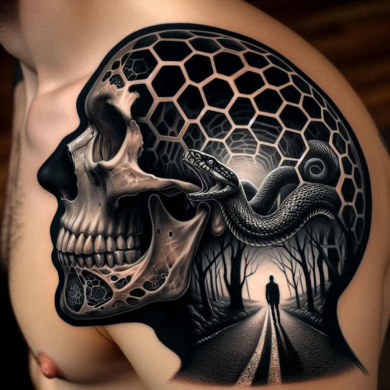 dense-design – tattoo design ideas free ai generated – mystic-darkness – for-forearm – Gallery: cover-up-inkby-ai