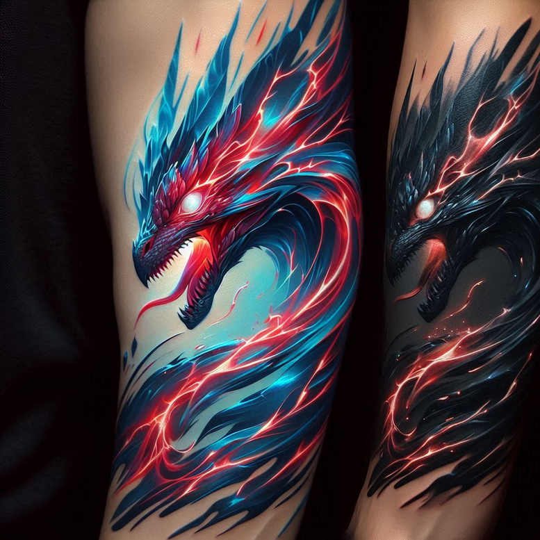 focal-shift – tattoo design ideas free ai generated – bloodcurdling – for-lower-arm – Gallery: cover-up-inkby-ai