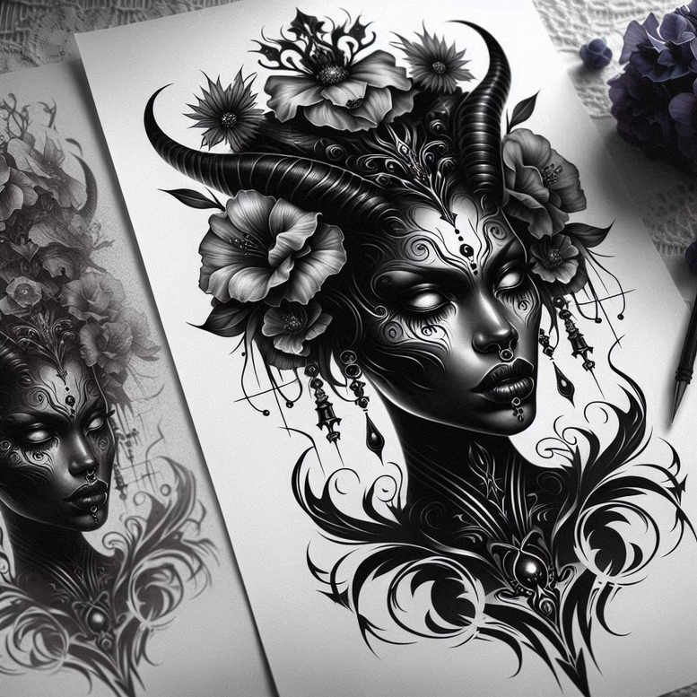overpainting – tattoo design ideas free ai generated – haunted – for-full-back – Gallery: cover-up-inkby-ai
