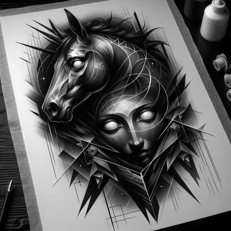 pattern-disguise – tattoo design ideas free ai generated – twisted – for-elbow – Gallery: cover-up-inkby-ai