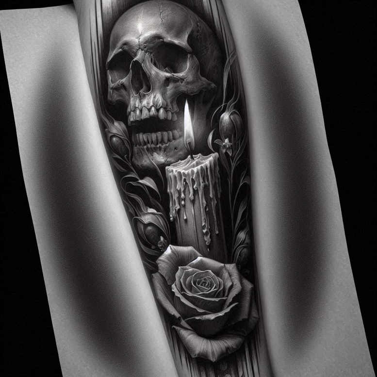 pigment-saturation – tattoo design ideas free ai generated – faded-memory – for-shin – Gallery: cover-up-inkby-ai